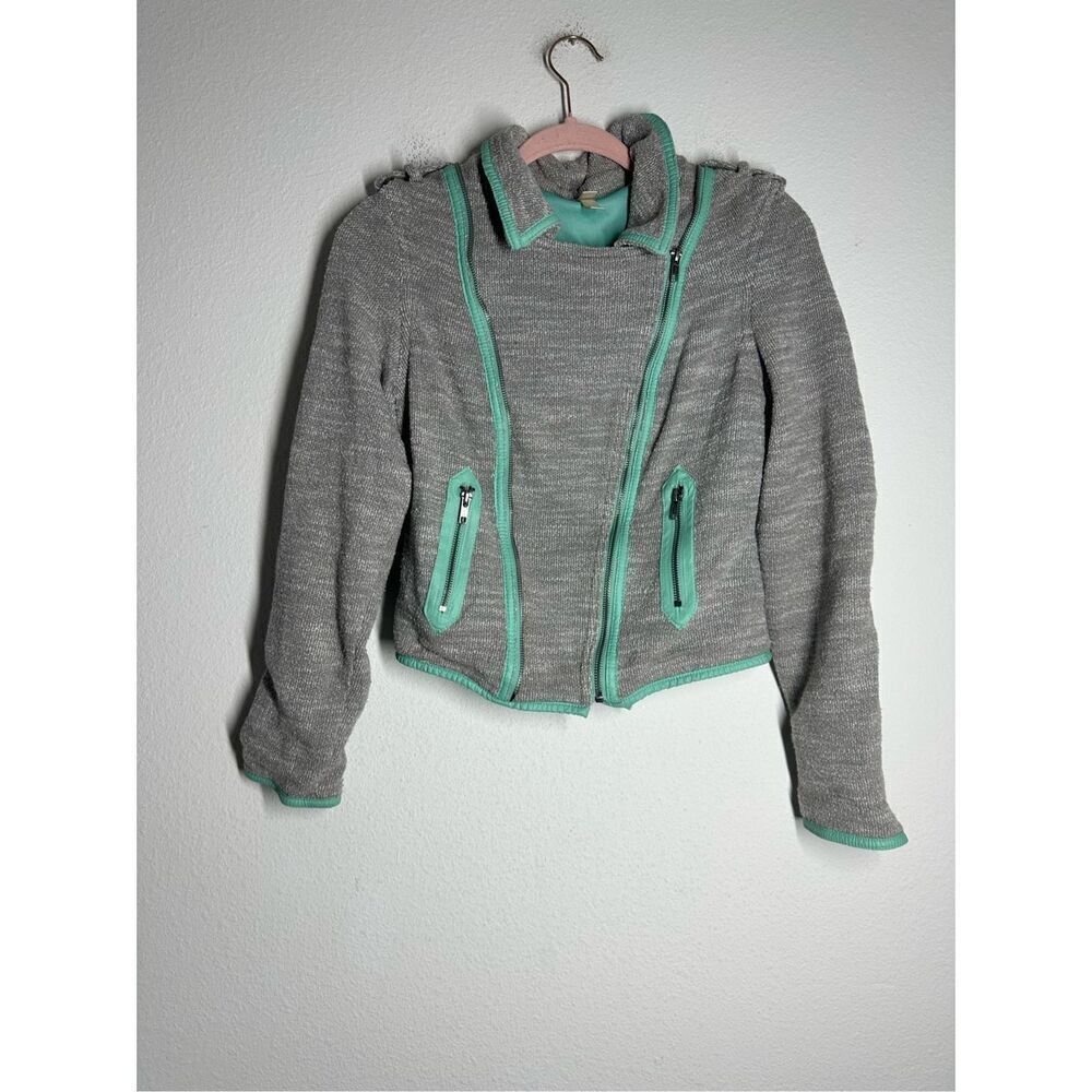 XHILARATION Bomber Jacket Lined Really Nice Sea foam Green Grey Sz S
